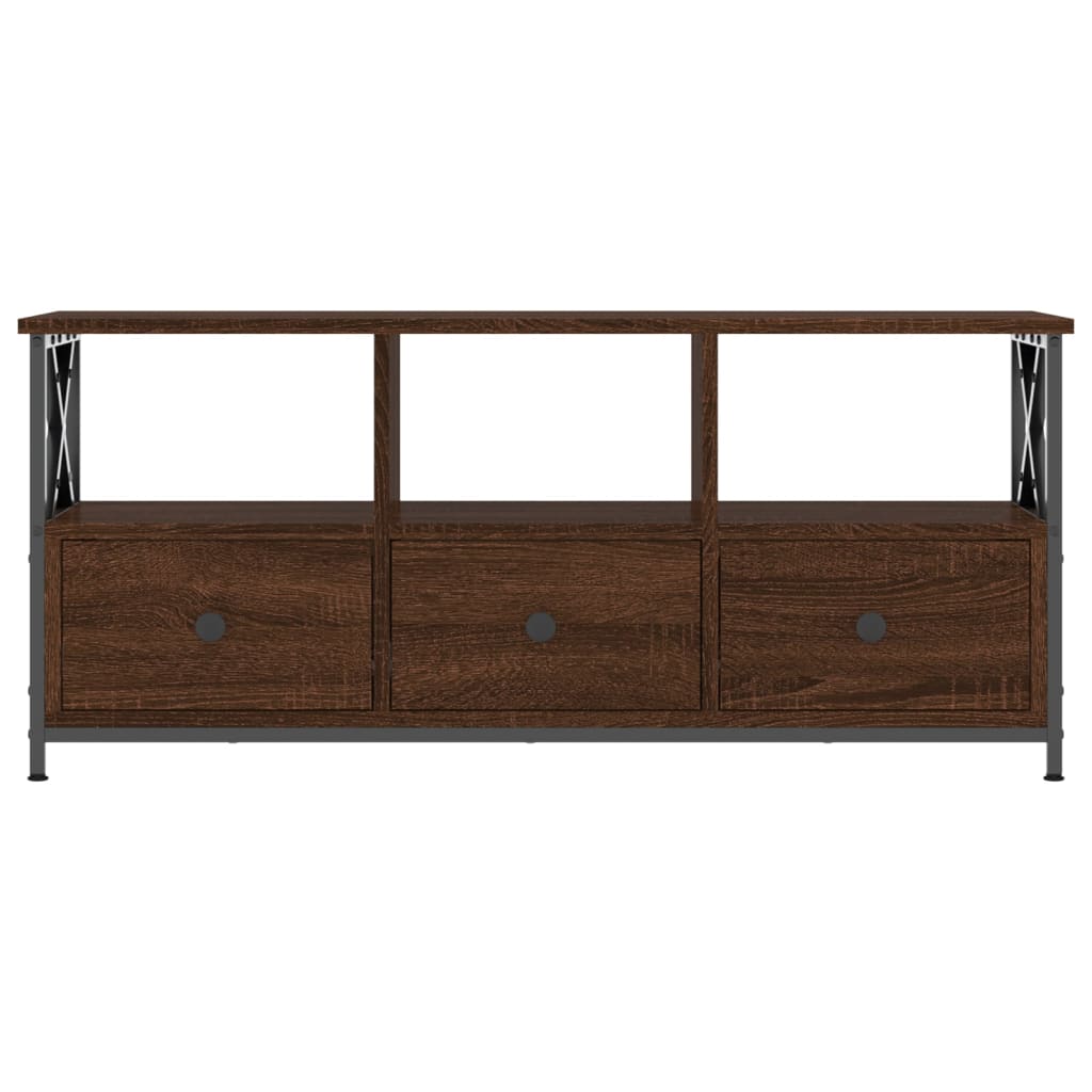 Έπιπλο Τηλεόρασης Καφέ Δρυς 102x33x45 εκ. Επεξ. Ξύλο/Σίδερο 5