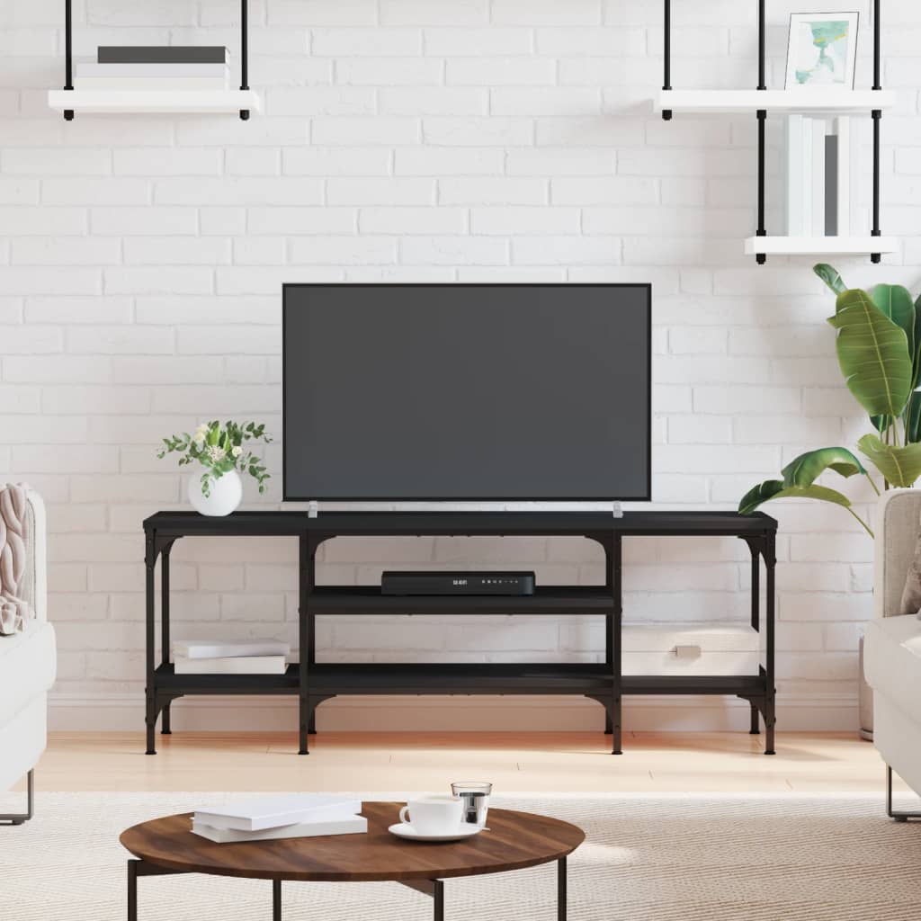 Έπιπλο Τηλεόρασης Μαύρο 121 x 35 x 45 εκ. Επεξεργ. Ξύλο/Σίδερο 1