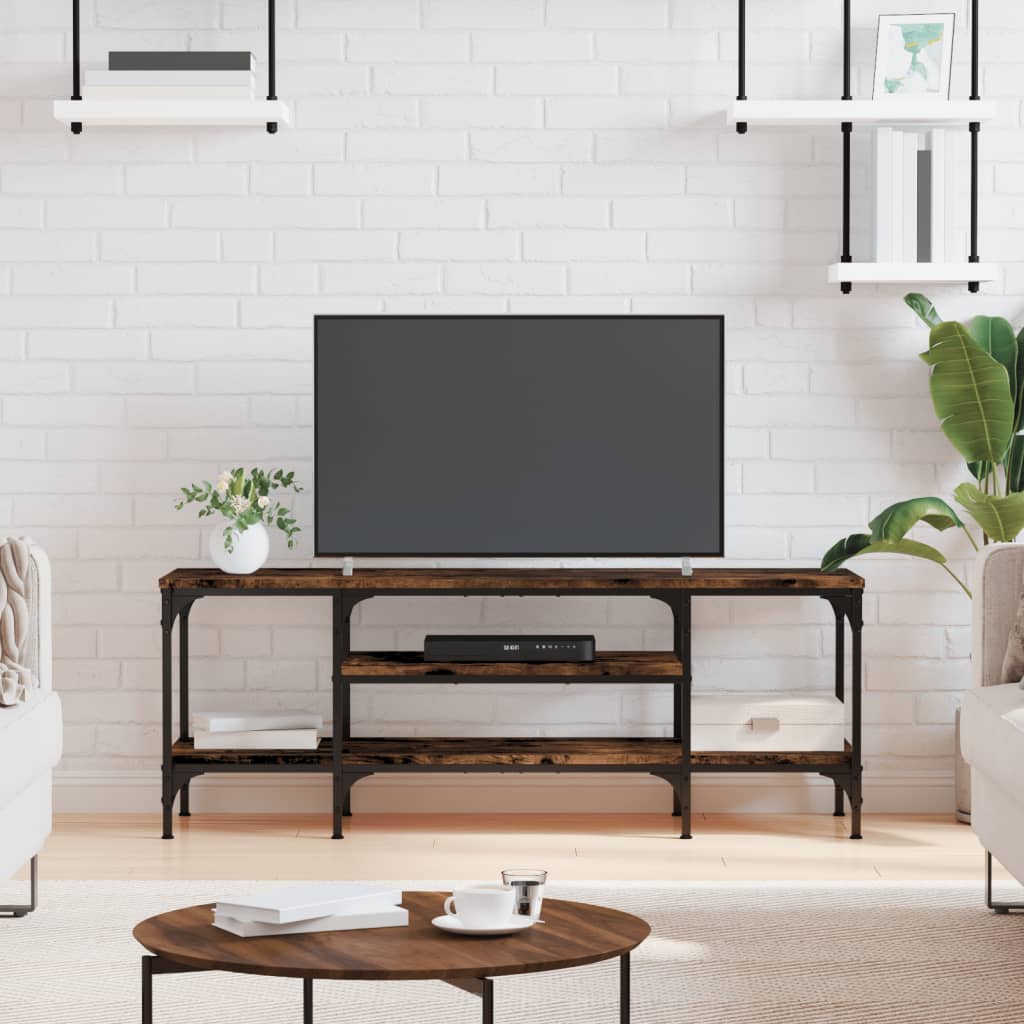 Έπιπλο Τηλεόρασης Καπνιστή Δρυς 121x35x45 εκ. Επεξ. Ξύλο/Σίδερο 1