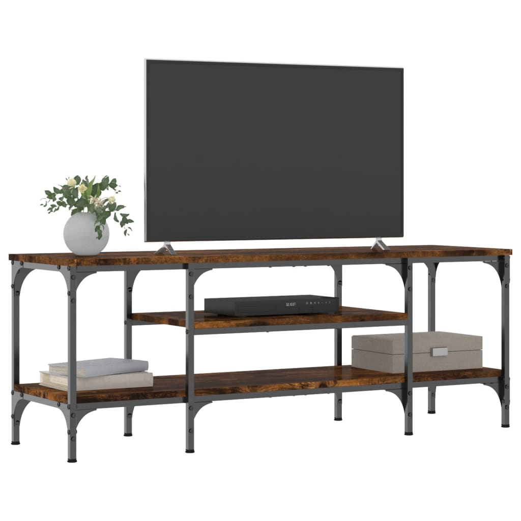 Έπιπλο Τηλεόρασης Καπνιστή Δρυς 121x35x45 εκ. Επεξ. Ξύλο/Σίδερο 3