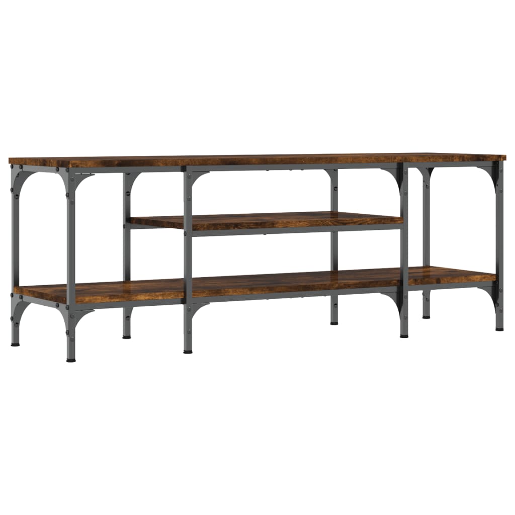 Έπιπλο Τηλεόρασης Καπνιστή Δρυς 121x35x45 εκ. Επεξ. Ξύλο/Σίδερο 6
