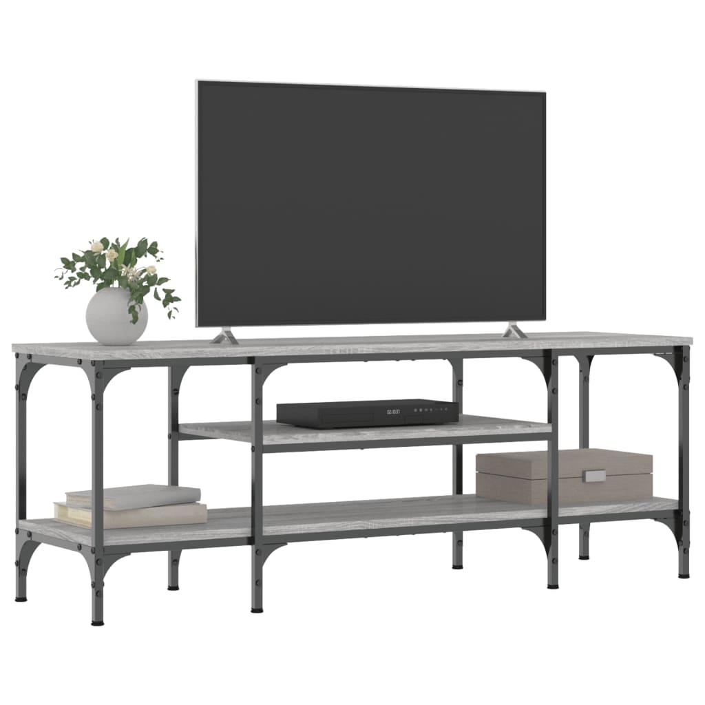 Έπιπλο Τηλεόρασης Sonoma Γκρι 121x35x45 εκ. Επεξ. Ξύλο/Σίδερο 3