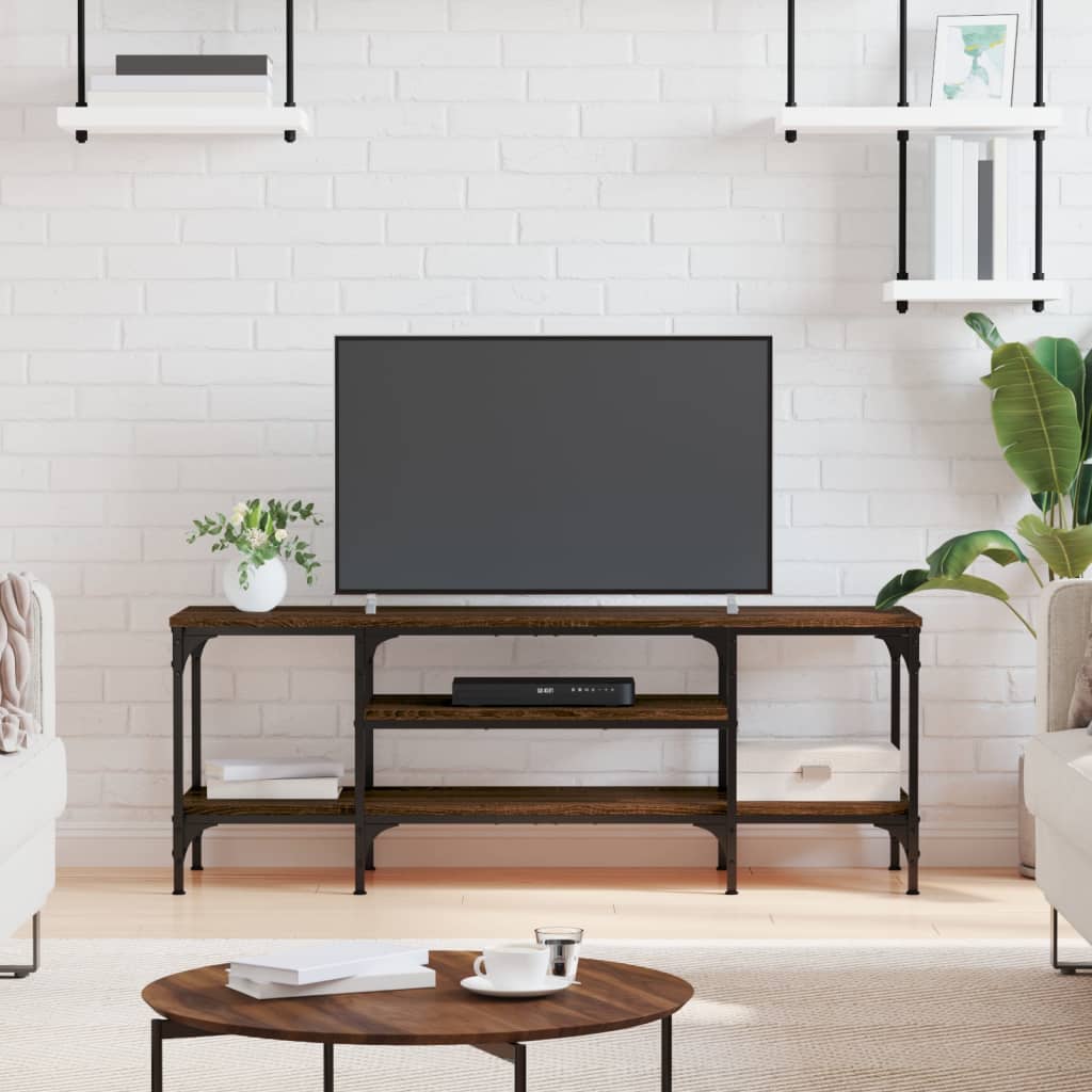 Έπιπλο Τηλεόρασης Καφέ Δρυς 121x35x45 εκ. Επεξ. Ξύλο/Σίδερο 1