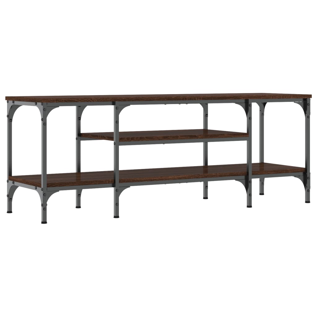 Έπιπλο Τηλεόρασης Καφέ Δρυς 121x35x45 εκ. Επεξ. Ξύλο/Σίδερο 2