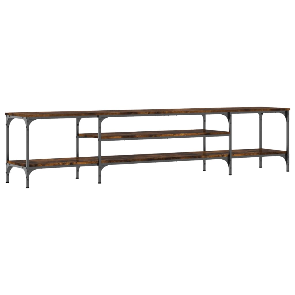 Έπιπλο Τηλεόρασης Καπνιστή Δρυς 201x35x45 εκ. Επεξ. Ξύλο/Σίδερο 2