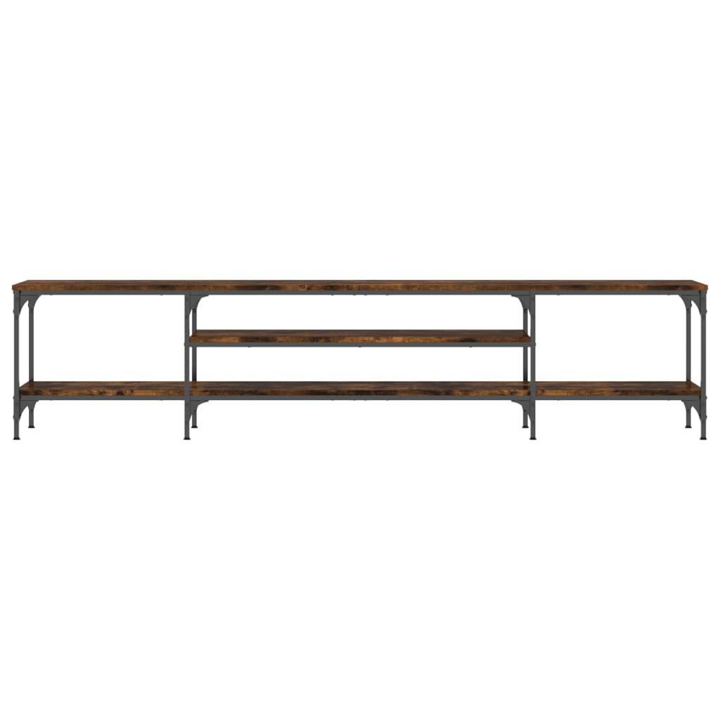 Έπιπλο Τηλεόρασης Καπνιστή Δρυς 201x35x45 εκ. Επεξ. Ξύλο/Σίδερο 4