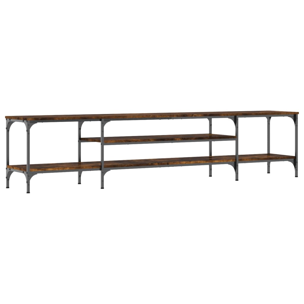 Έπιπλο Τηλεόρασης Καπνιστή Δρυς 201x35x45 εκ. Επεξ. Ξύλο/Σίδερο 6