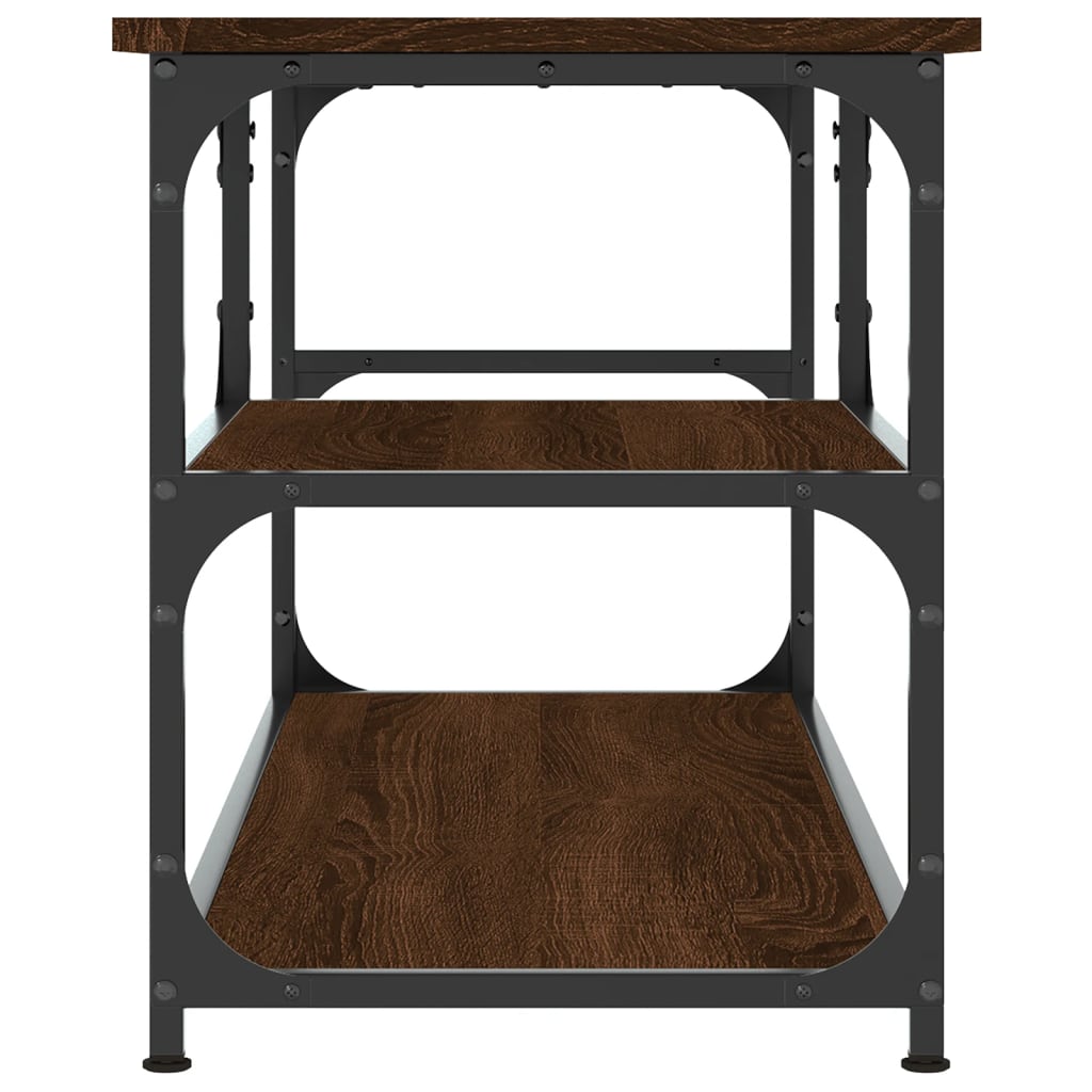 Έπιπλο Τηλεόρασης Καφέ Δρυς 103x38x46,5 εκ Επεξ. Ξύλο & Ατσάλι 5