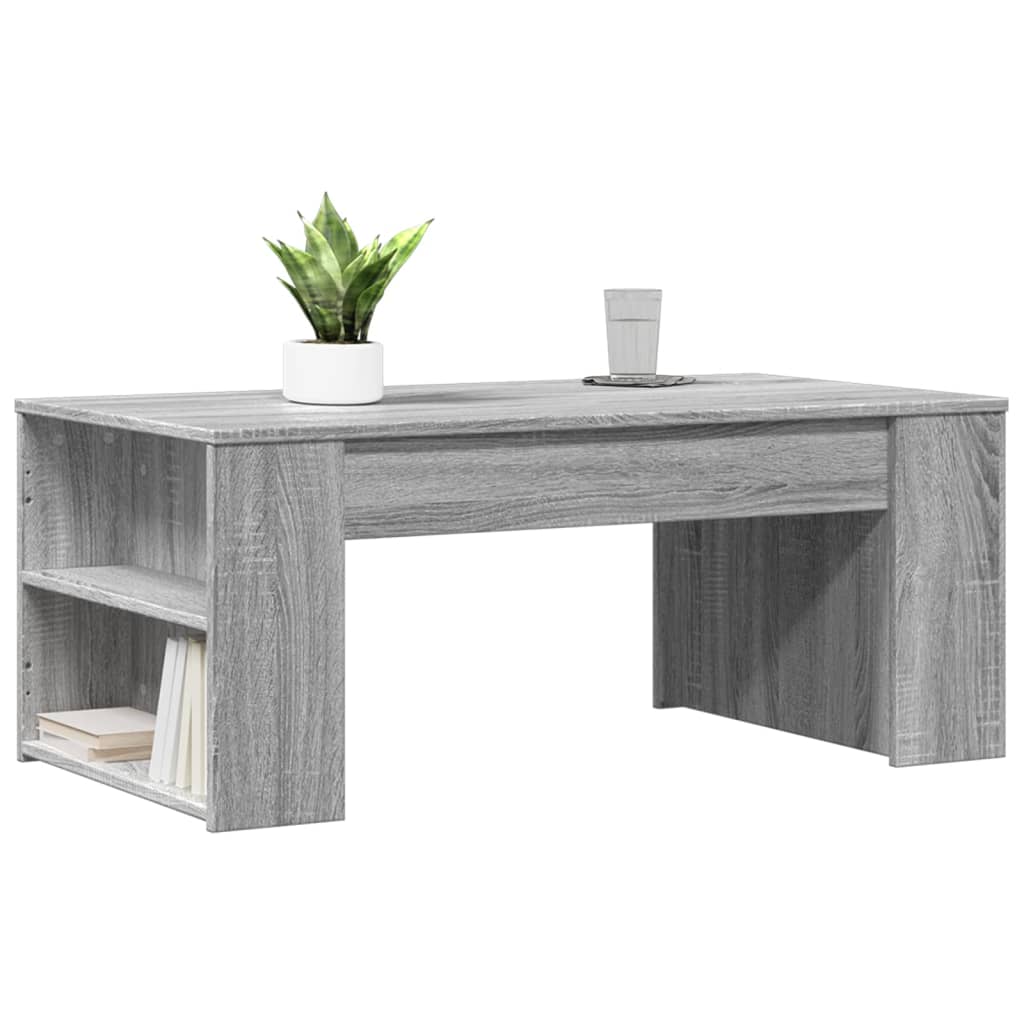 Τραπεζάκι Σαλονιού Γκρι Sonoma 102x55x42 εκ. Επεξεργασμένο Ξύλο 3