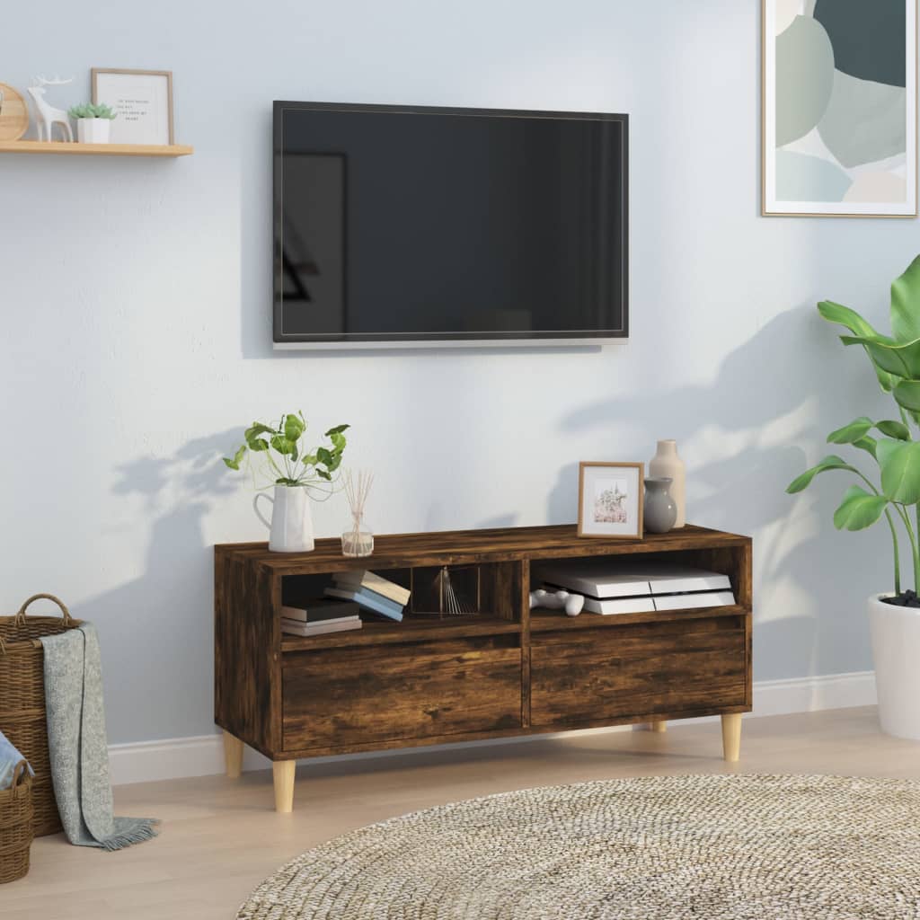 Έπιπλο Τηλεόρασης Καπνιστή Δρυς 100x34,5x44,5 εκ. Επεξ. Ξύλο 1