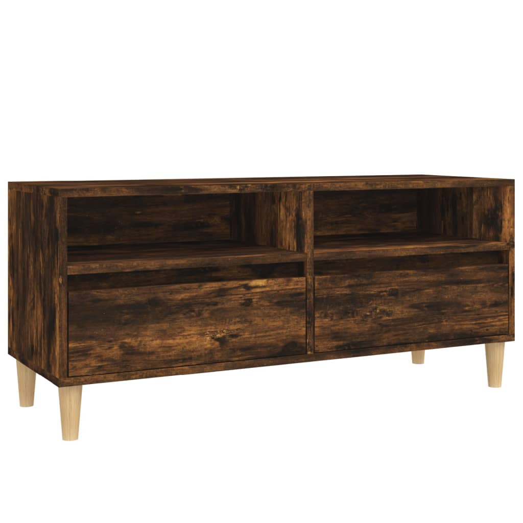 Έπιπλο Τηλεόρασης Καπνιστή Δρυς 100x34,5x44,5 εκ. Επεξ. Ξύλο 2