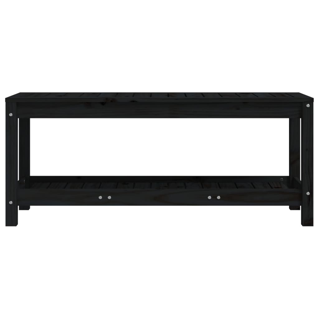 Παγκάκι Κήπου Μαύρο 108 x 35 x 45 εκ. από Μασίφ Ξύλο Πεύκου 4