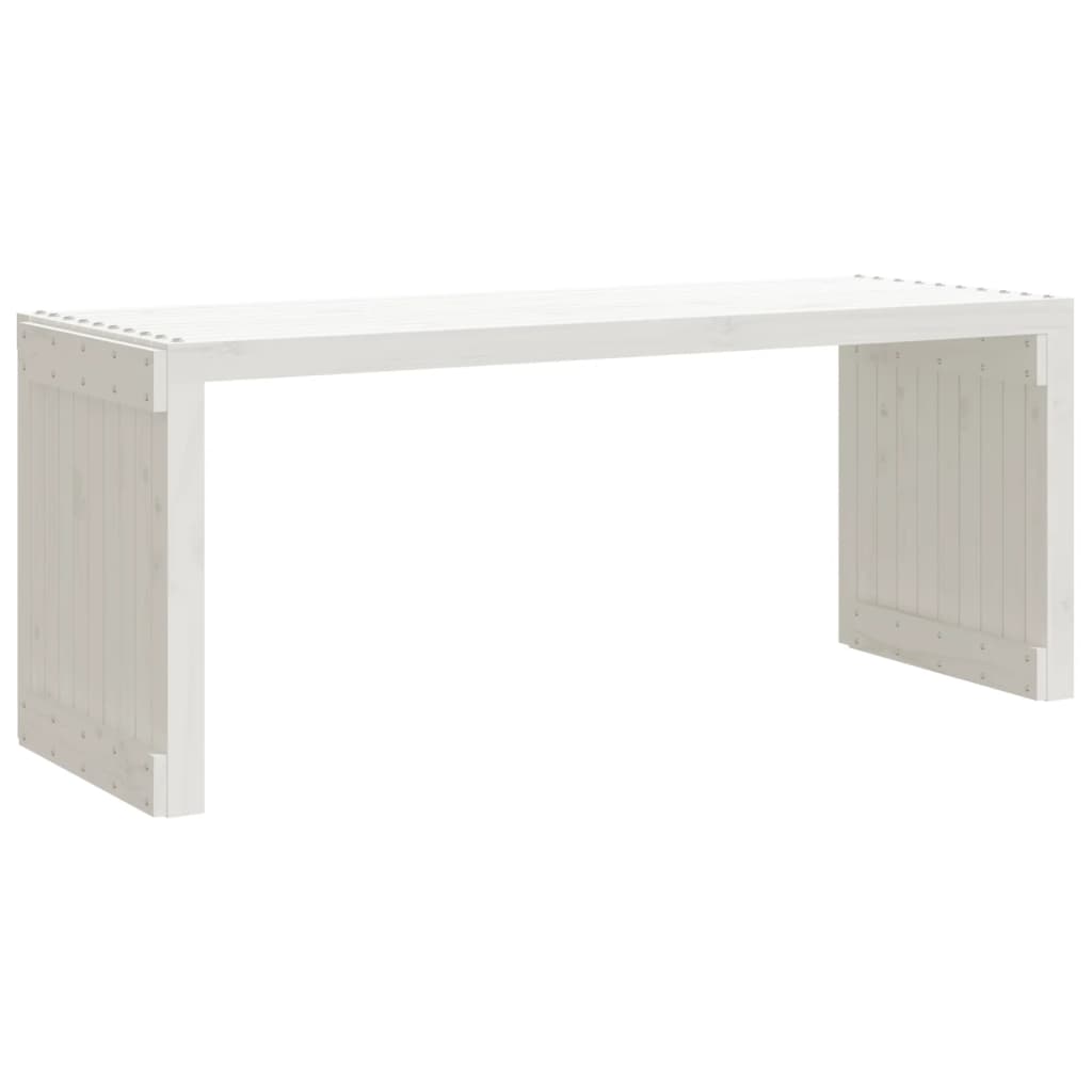 Παγκάκι Κήπου Επεκτάσιμο Λευκό 212,5x40,5x45εκ. Μασίφ Πεύκο 5