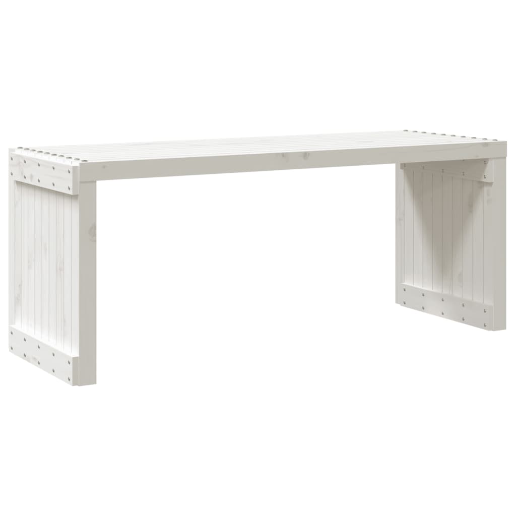 Παγκάκι Κήπου Επεκτάσιμο Λευκό 212,5x40,5x45εκ. Μασίφ Πεύκο 7