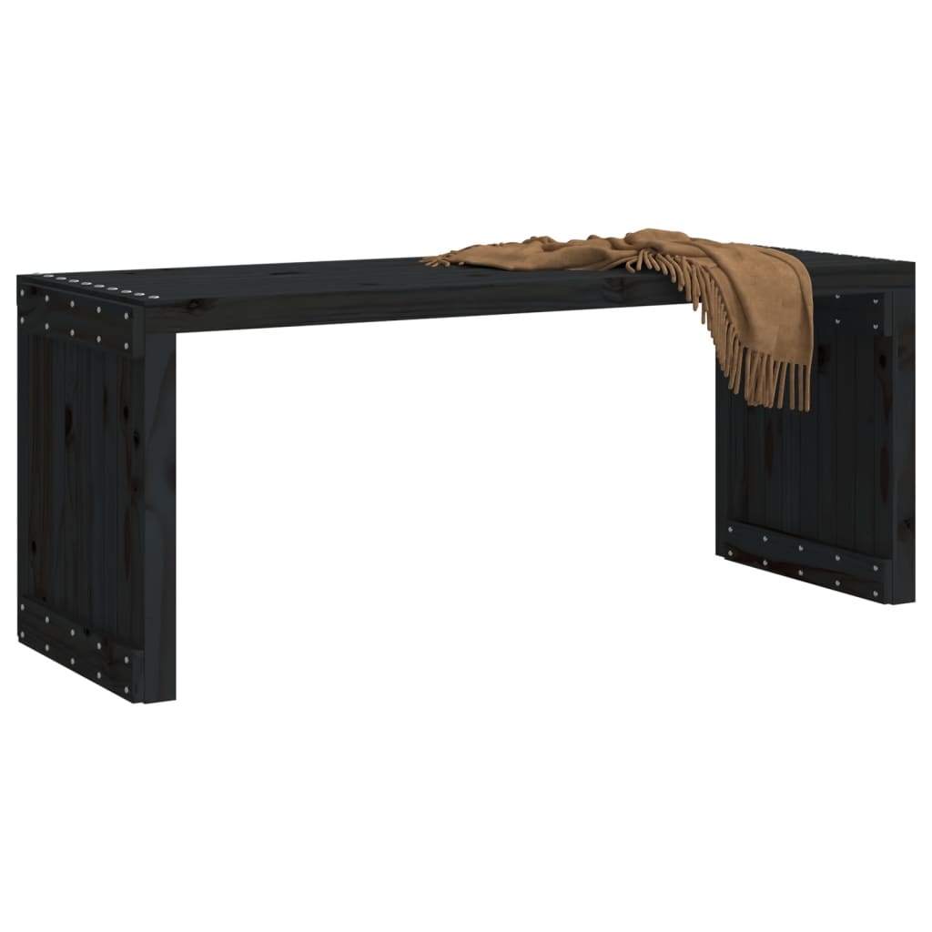 Παγκάκι Κήπου Επεκτάσιμο Μαύρο 212,5x40,5x45εκ. Μασίφ Πεύκο 3