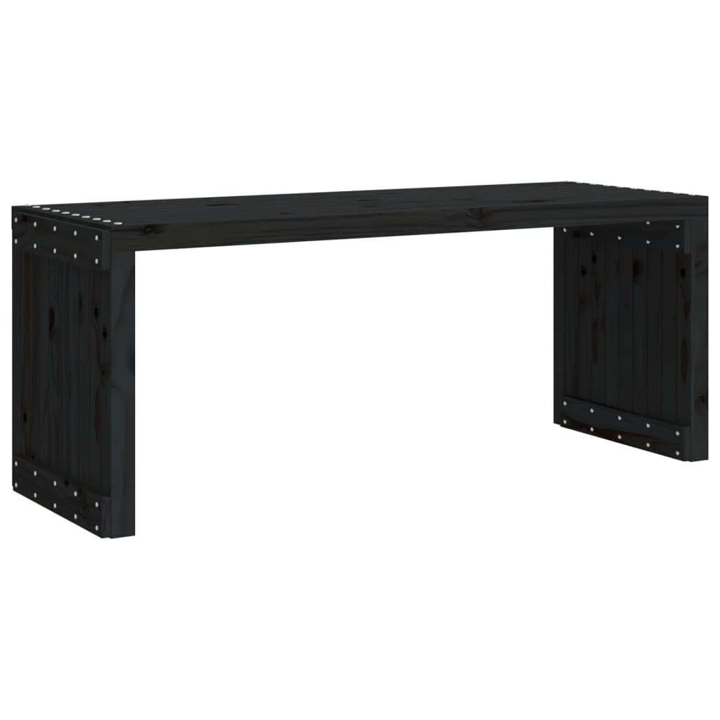 Παγκάκι Κήπου Επεκτάσιμο Μαύρο 212,5x40,5x45εκ. Μασίφ Πεύκο 5