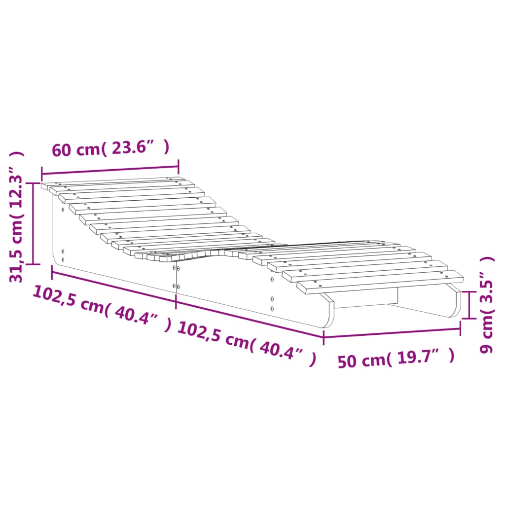 Ξαπλώστρες 2 τεμ. 205x60x31,5 εκ. από Μασίφ Ξύλο Πεύκου 10