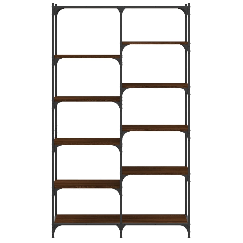 Βιβλιοθήκη Καφέ Δρυς 100x32x170 εκ. Επεξεργ. Ξύλο / Σίδηρος 4