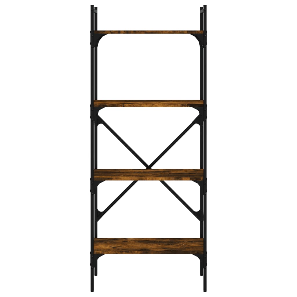 Βιβλιοθήκη 4 Επιπέδων Καπνιστή Δρυς 56x31,5x138,5 εκ Επεξ. Ξύλο 4