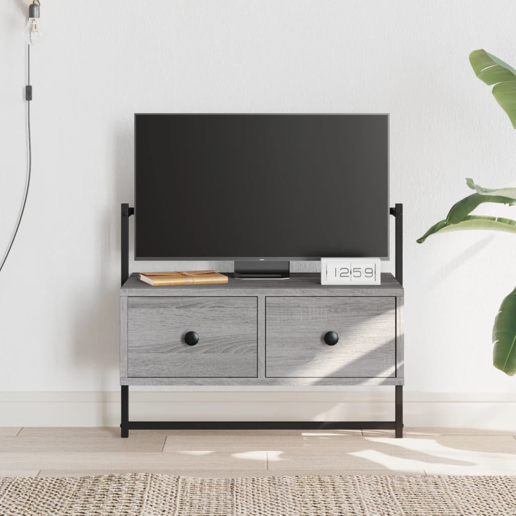 Έπιπλο Τηλεόρασης Επιτοίχιο Γκρι Sonoma 60,5x30x51 εκ. Επ. Ξύλο 1