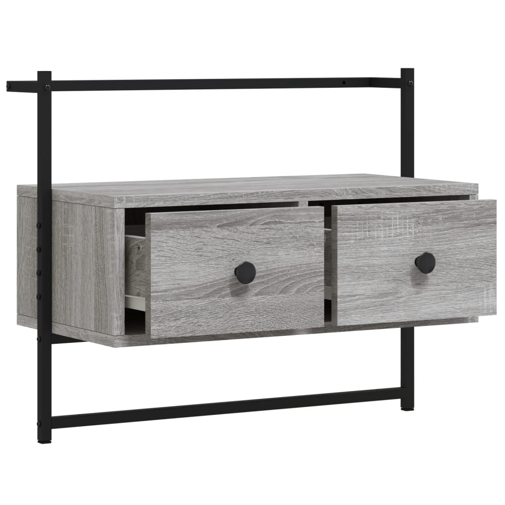 Έπιπλο Τηλεόρασης Επιτοίχιο Γκρι Sonoma 60,5x30x51 εκ. Επ. Ξύλο 5