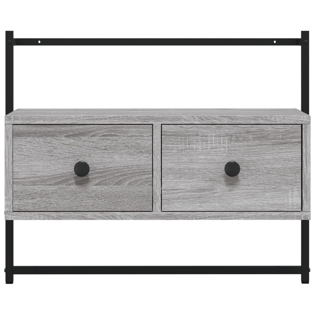 Έπιπλο Τηλεόρασης Επιτοίχιο Γκρι Sonoma 60,5x30x51 εκ. Επ. Ξύλο 6