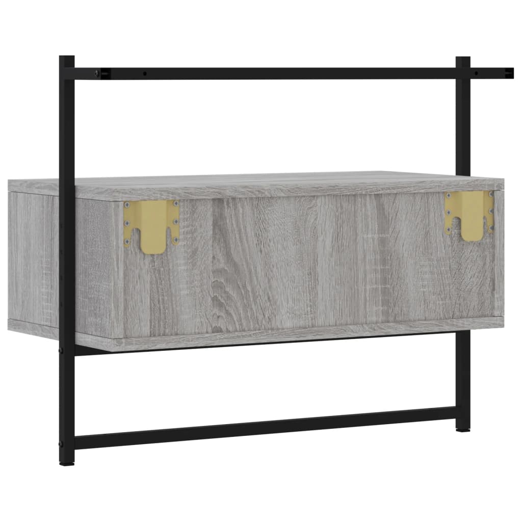Έπιπλο Τηλεόρασης Επιτοίχιο Γκρι Sonoma 60,5x30x51 εκ. Επ. Ξύλο 7