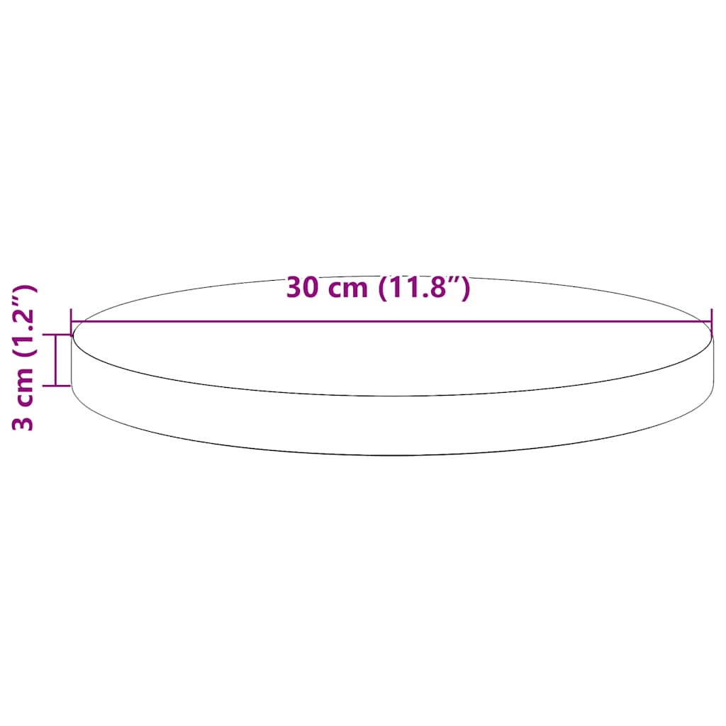 Επιφάνεια Τραπεζιού Στρογγυλή Ø 30x3 εκ. από Μασίφ Ξύλο Πεύκου 7