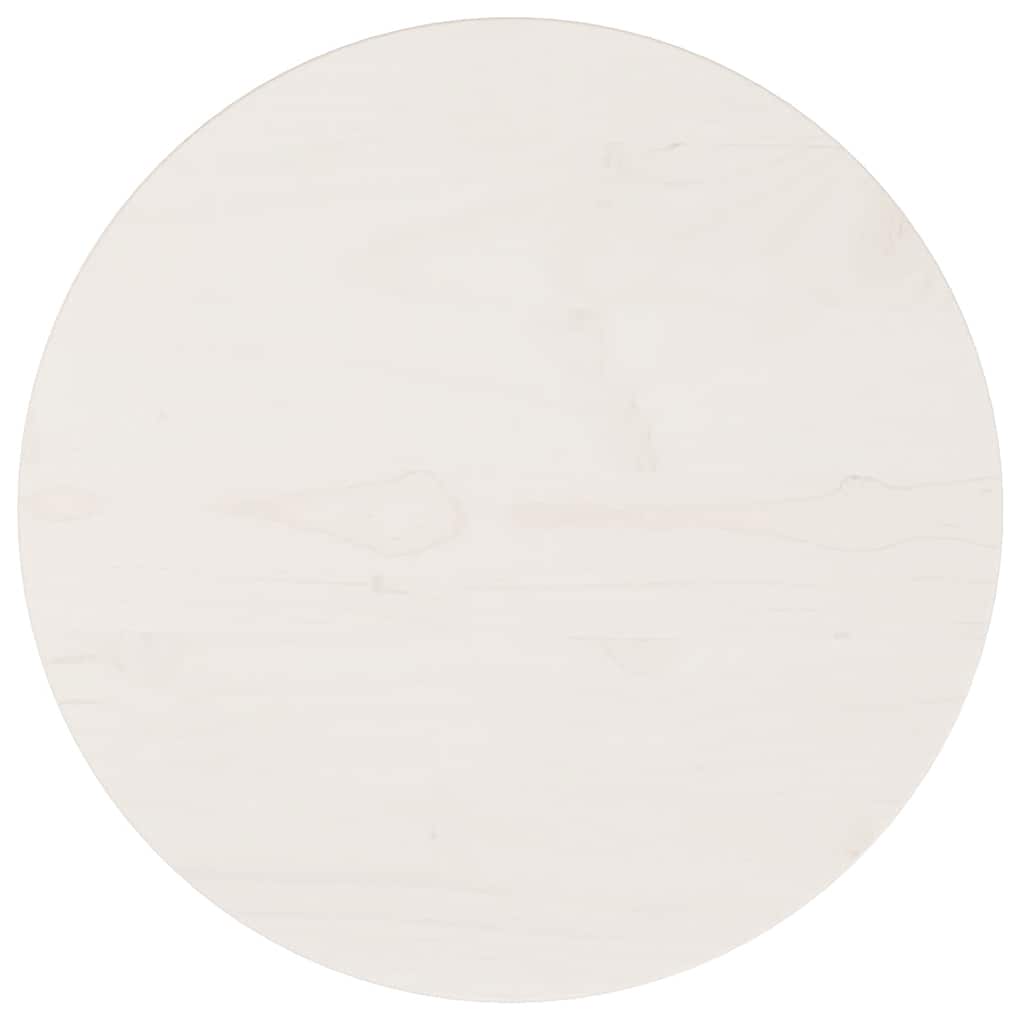 Επιφάνεια Τραπεζιού Στρογγυλή Λευκή Ø40x3 εκ. Μασίφ Ξύλο Πεύκου 2