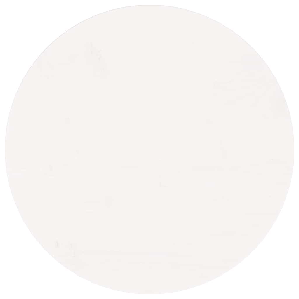 Επιφάνεια Τραπεζιού Στρογγυλή Λευκή Ø50x3 εκ. Μασίφ Ξύλο Πεύκου 2