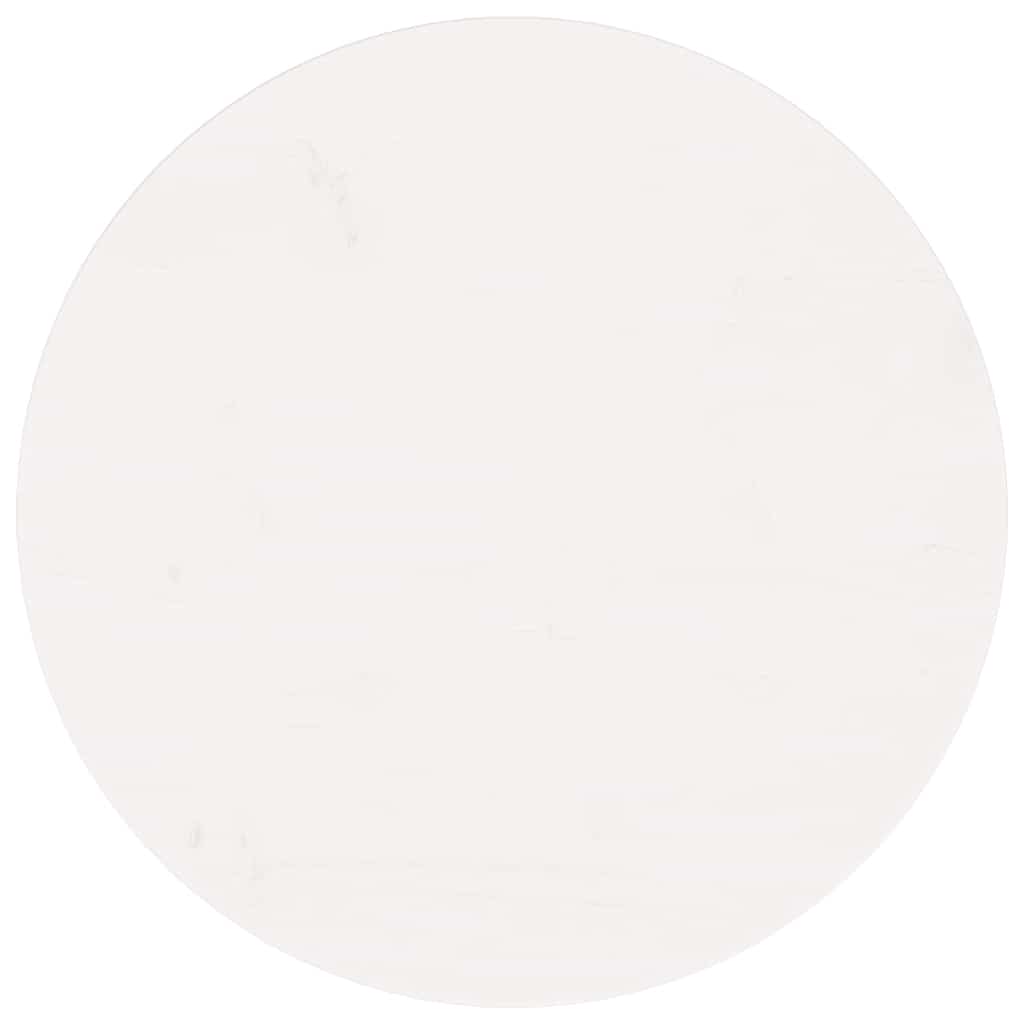 Επιφάνεια Τραπεζιού Στρογγυλή Λευκή Ø60x3 εκ. Μασίφ Ξύλο Πεύκου 2
