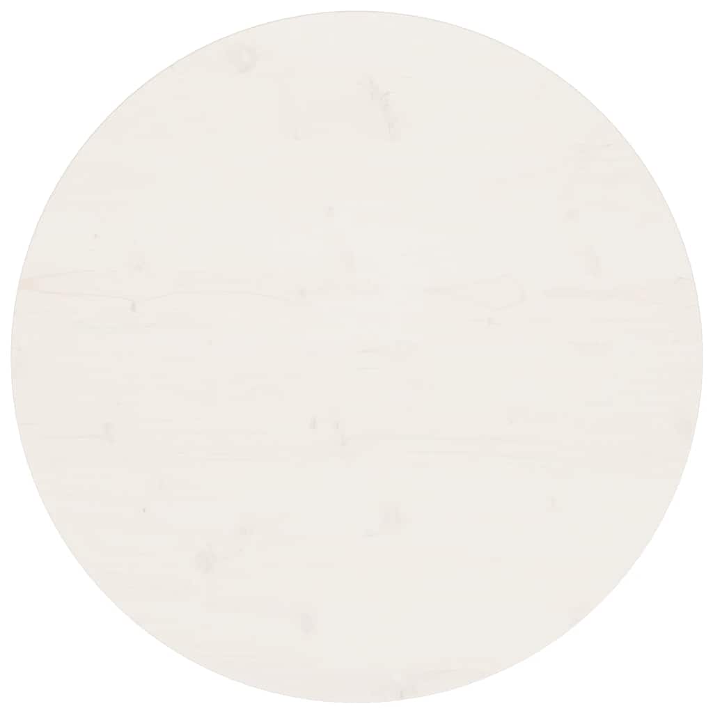 Επιφάνεια Τραπεζιού Στρογγυλή Λευκή Ø70x3 εκ. Μασίφ Ξύλο Πεύκου 2