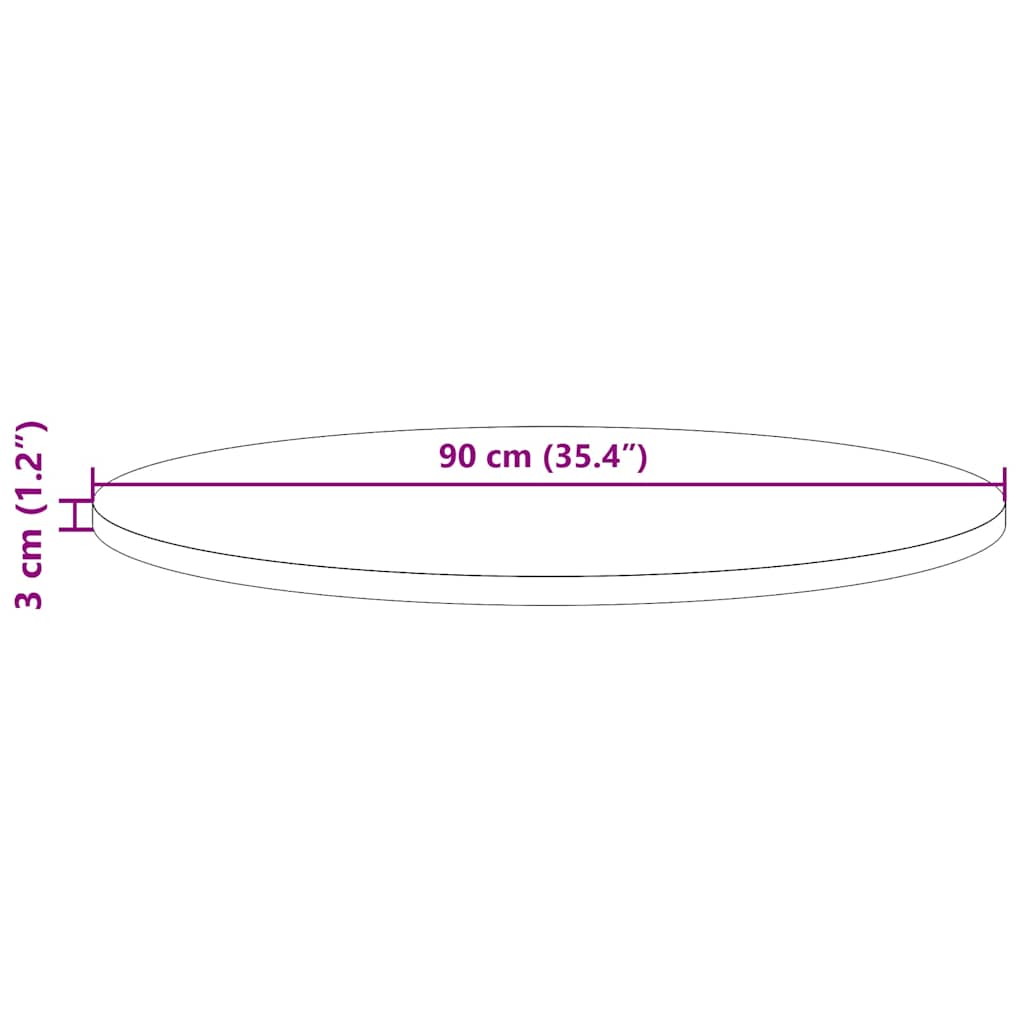 Επιφάνεια Τραπεζιού Στρογγυλή Ø90x3 εκ. από Μασίφ Ξύλο Πεύκου 7
