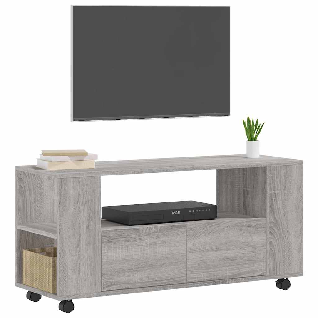 Έπιπλο Τηλεόρασης Γκρι Sonoma 102x34,5x43 εκ. από Επεξεργ. Ξύλο 3