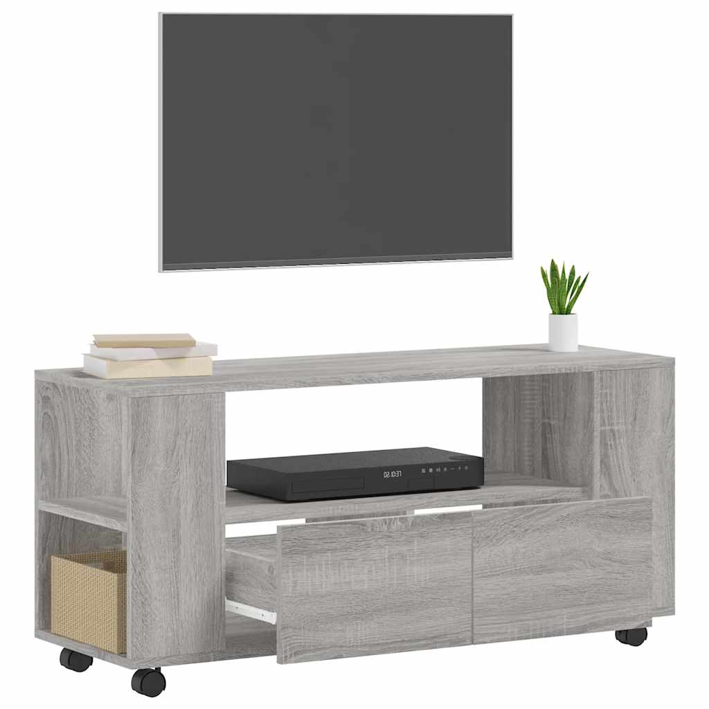 Έπιπλο Τηλεόρασης Γκρι Sonoma 102x34,5x43 εκ. από Επεξεργ. Ξύλο 4