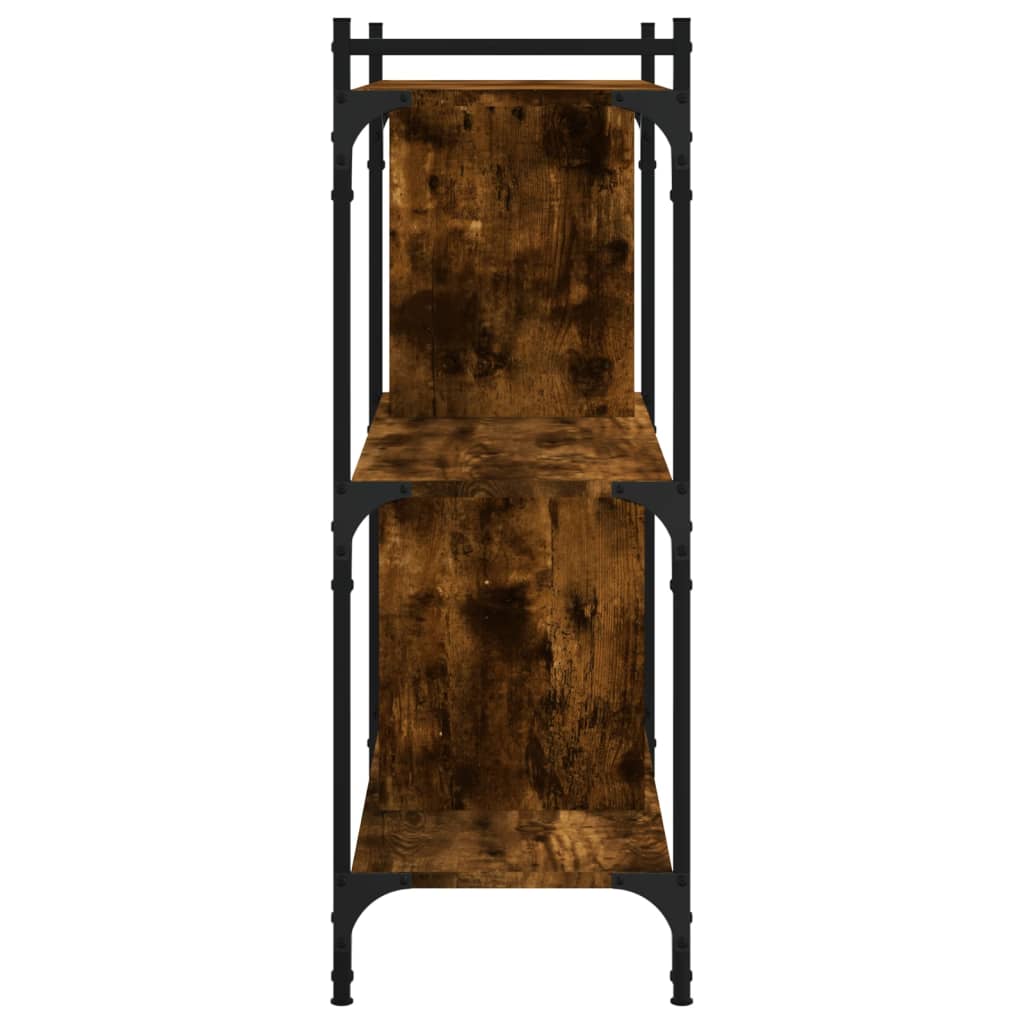 Βιβλιοθήκη 3 Επιπέδων Καπνιστή Δρυς 76 x 32 x 88 εκ. Επεξ. Ξύλο 5