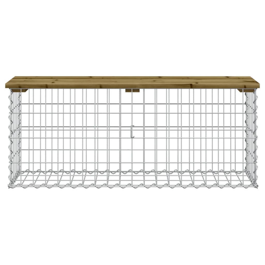 Παγκάκι Κήπου Συρματοκιβώτιο 103x31,5x42 εκ. Εμποτ. Ξύλο Πεύκου 3