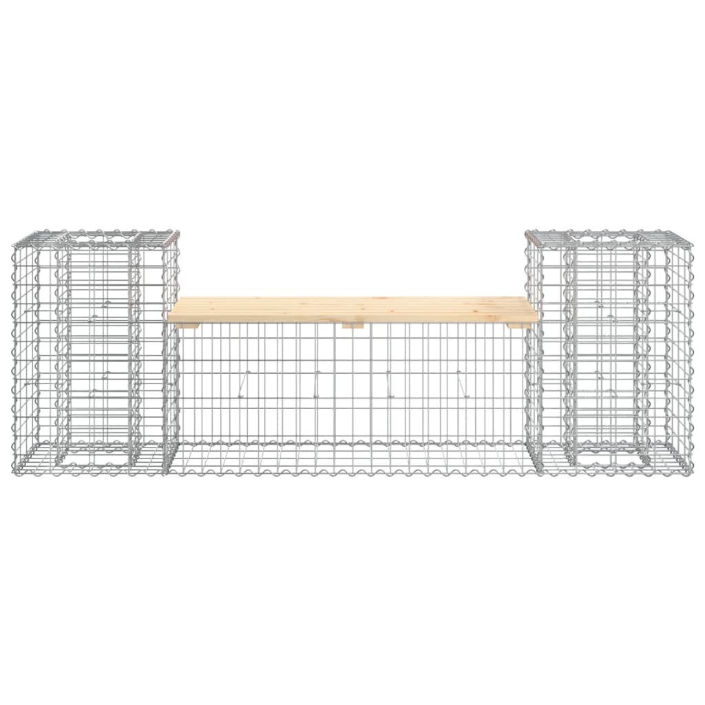 Παγκάκι Κήπου Συρματοκιβώτιο 184x41x60,5 εκ. Μασίφ Ξύλο Πεύκου 3