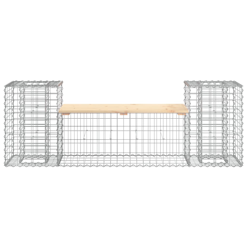 Παγκάκι Κήπου Συρματοκιβώτιο 184x41x60,5 εκ. Μασίφ Ξύλο Πεύκου 5