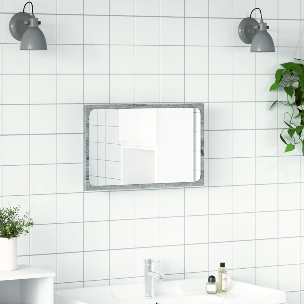 Καθρέφτης Μπάνιου Γκρι Sonoma 60x8,5x38 εκ. Επεξεργασμένο Ξύλο 4