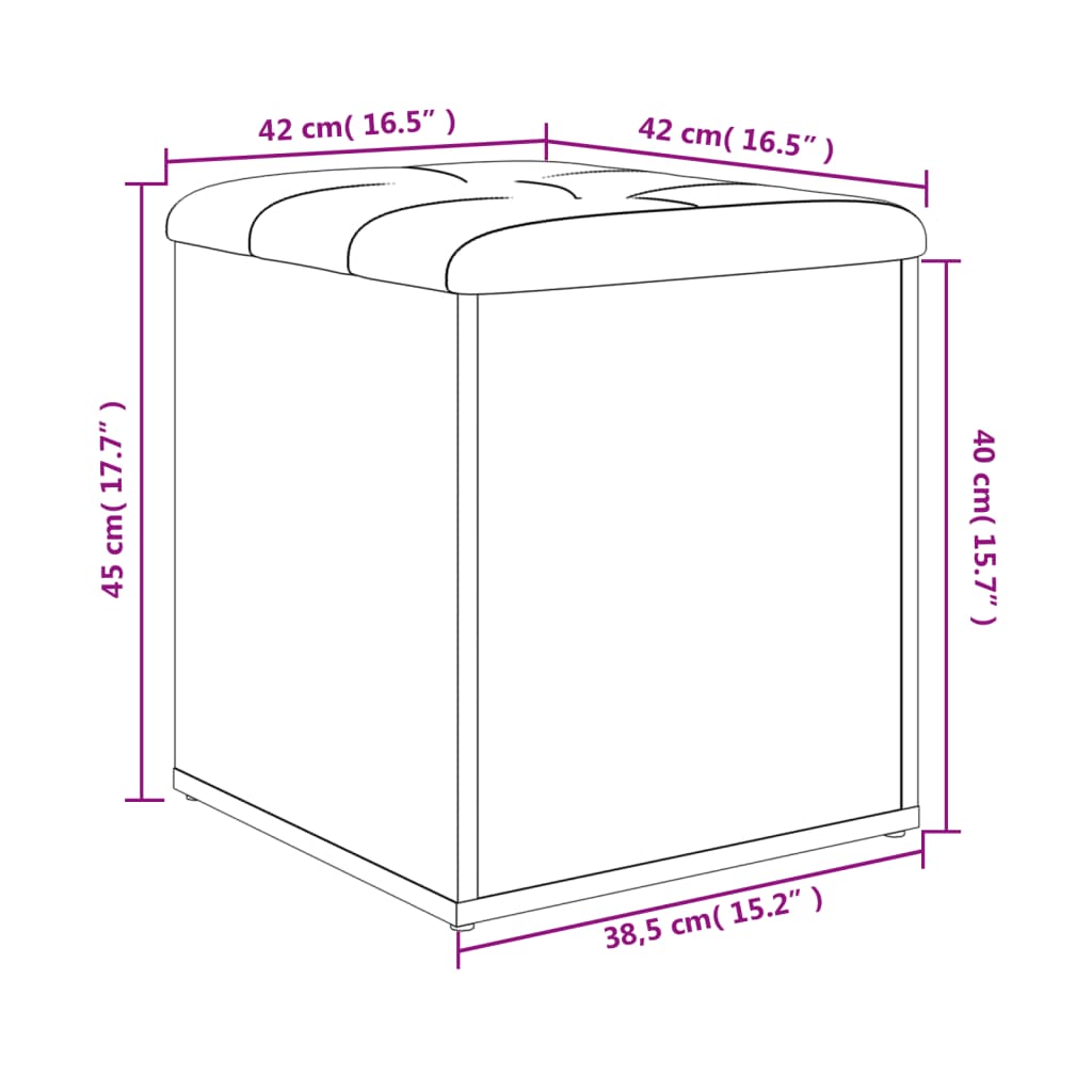 Παγκάκι Αποθήκευσης Καπνιστή Δρυς 42x42x45 εκ. από Επεξ. Ξύλο 10