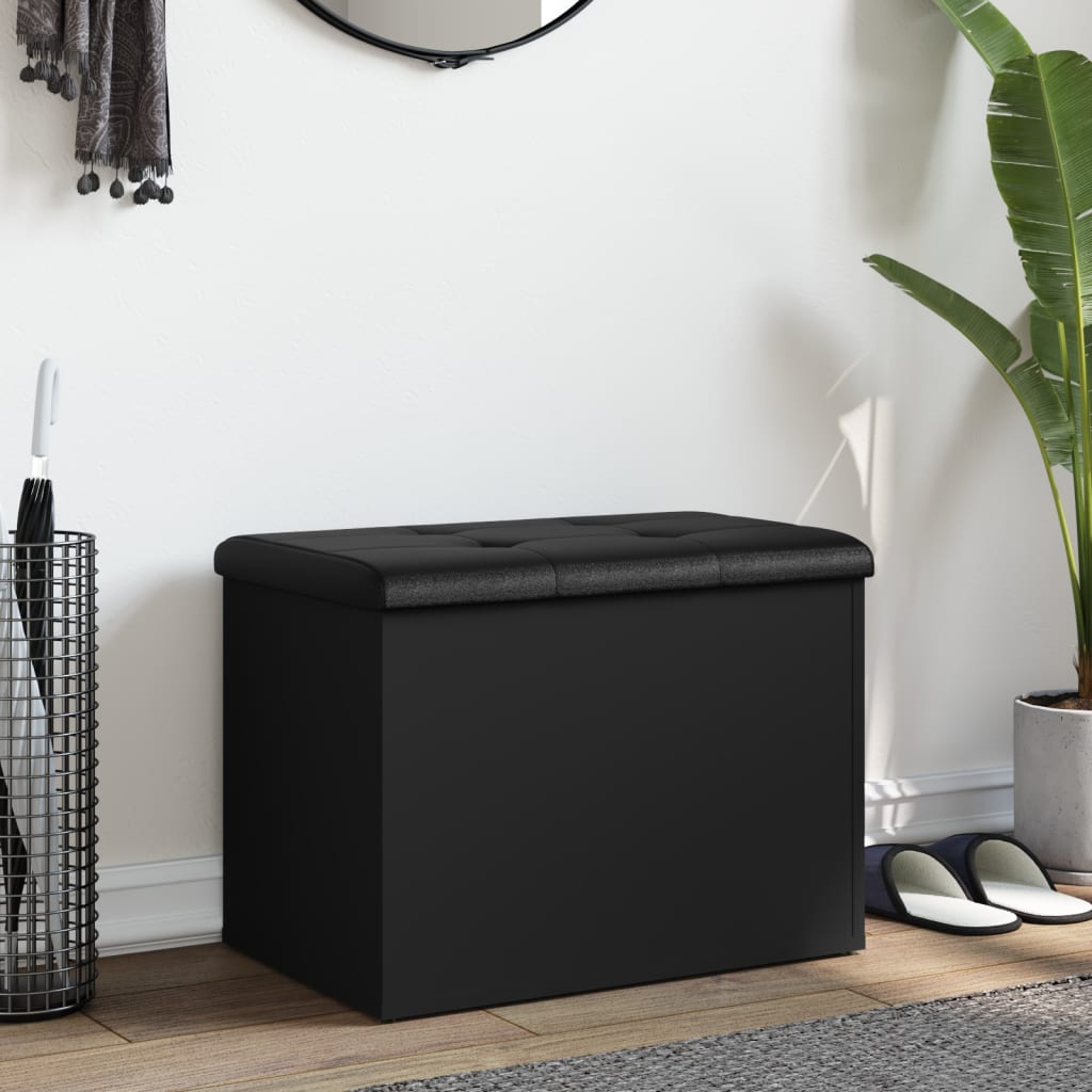 Παγκάκι Αποθήκευσης Μαύρο 62x42x45 εκ. από Επεξεργασμένο Ξύλο 3