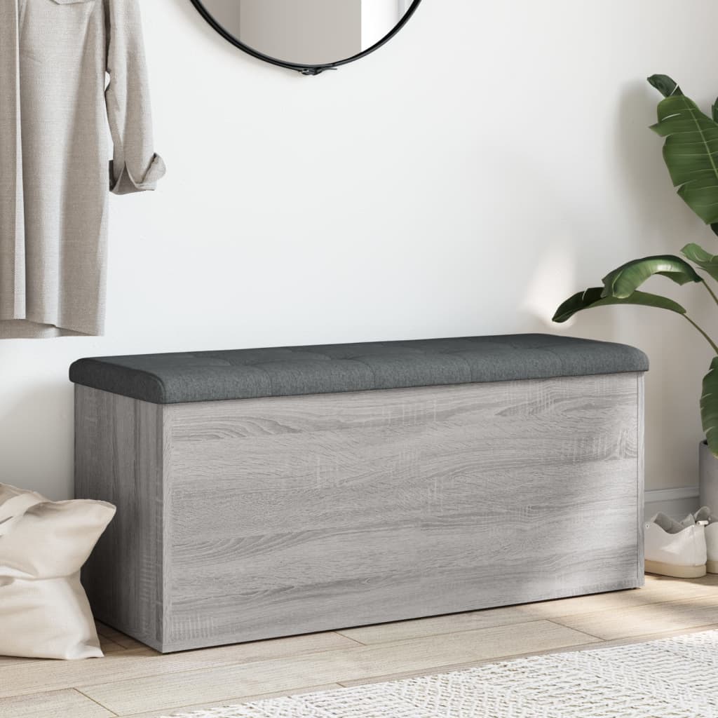 Παγκάκι Αποθήκευσης Γκρι Sonoma 102x42x45 εκ Επεξεργασμένο Ξύλο 3