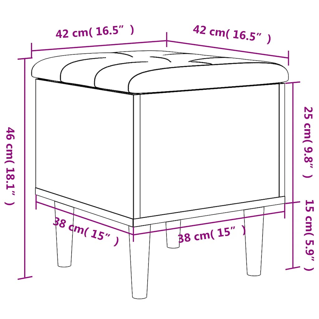 Παγκάκι Αποθήκευσης Γκρι Σκυροδεμ. 42x42x46 εκ. Επεξεργ. Ξύλο 10