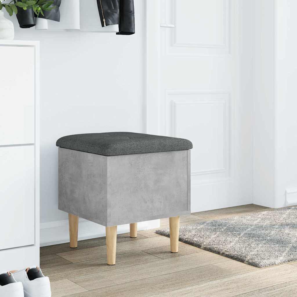 Παγκάκι Αποθήκευσης Γκρι Σκυροδεμ. 42x42x46 εκ. Επεξεργ. Ξύλο 3