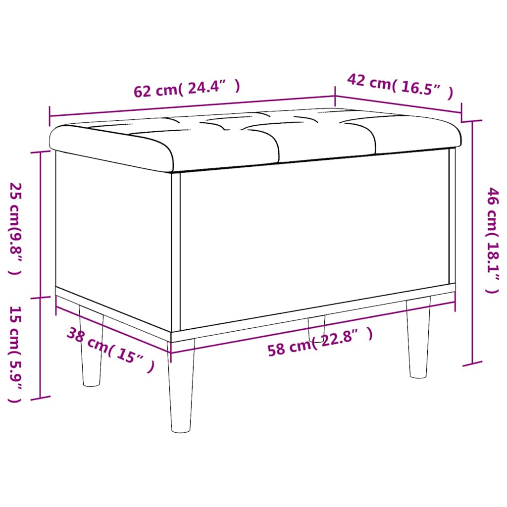 Παγκάκι Αποθήκευσης Καπνιστή Δρυς 62x42x46 εκ. από Επεξ. Ξύλο 10