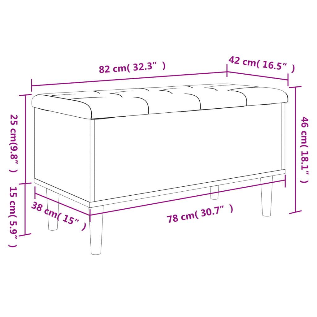 Παγκάκι Αποθήκευσης Καπνιστή Δρυς 82x42x46 εκ. από Επεξ. Ξύλο 10