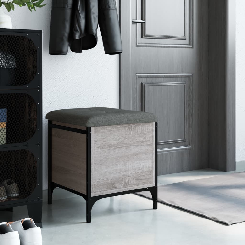 Παγκάκι Αποθήκευσης Γκρι Sonoma 42x42x45 εκ. Επεξεργασμένο Ξύλο 3