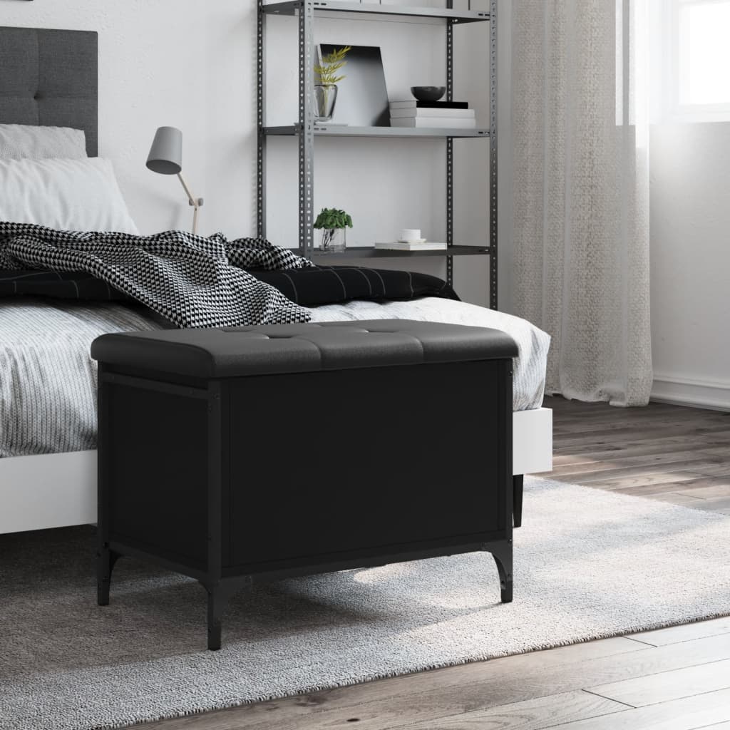 Παγκάκι Αποθήκευσης Μαύρο 62x42x45 εκ. από Επεξεργασμένο Ξύλο 3