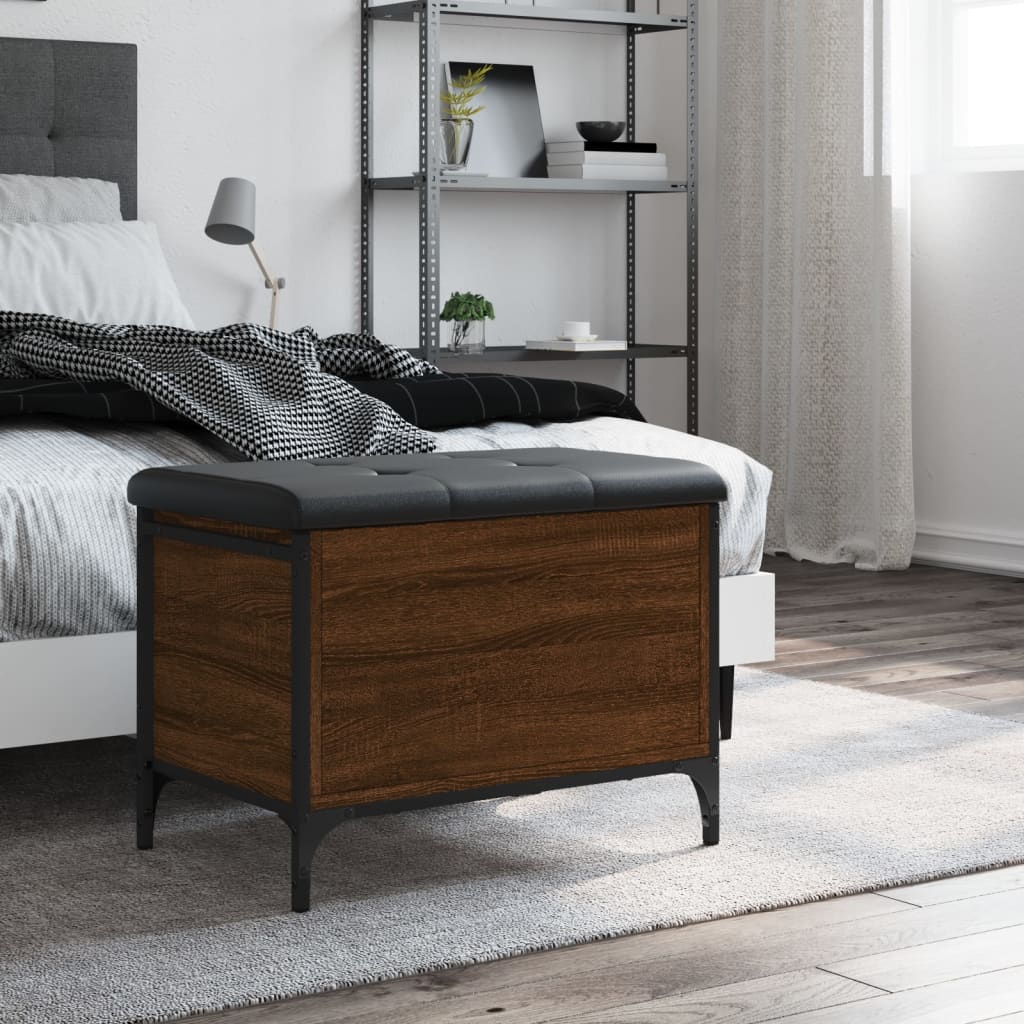 Παγκάκι Αποθήκευσης Καφέ Δρυς 62x42x45 εκ. από Επεξ. Ξύλο 3